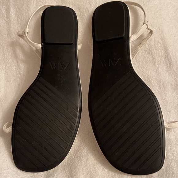 Zara/t-strap tie sandal w/rhinestone trim SZ49/US9 - Picture 6 of 8